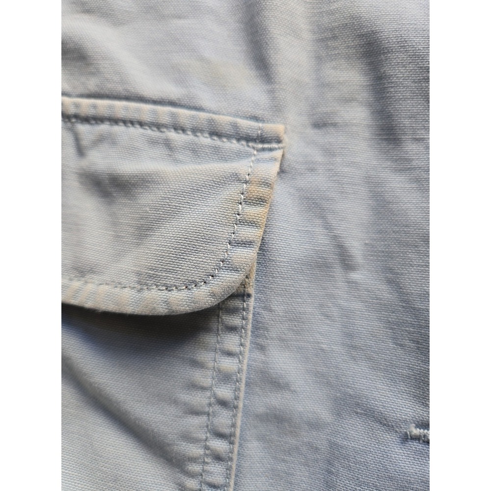 Vintage LL Bean Women's Chore Field Coat L Blue Canvas Barn Jacket Corduroy - Picture 16 of 16